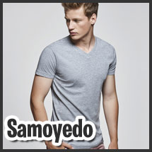 Camiseta con cuello de pico para serigrafía modelo Samoyedo