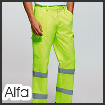 Pantalón de trabajo multibolsillos para vestuario laboral de alta visibilidad modelo Alfa